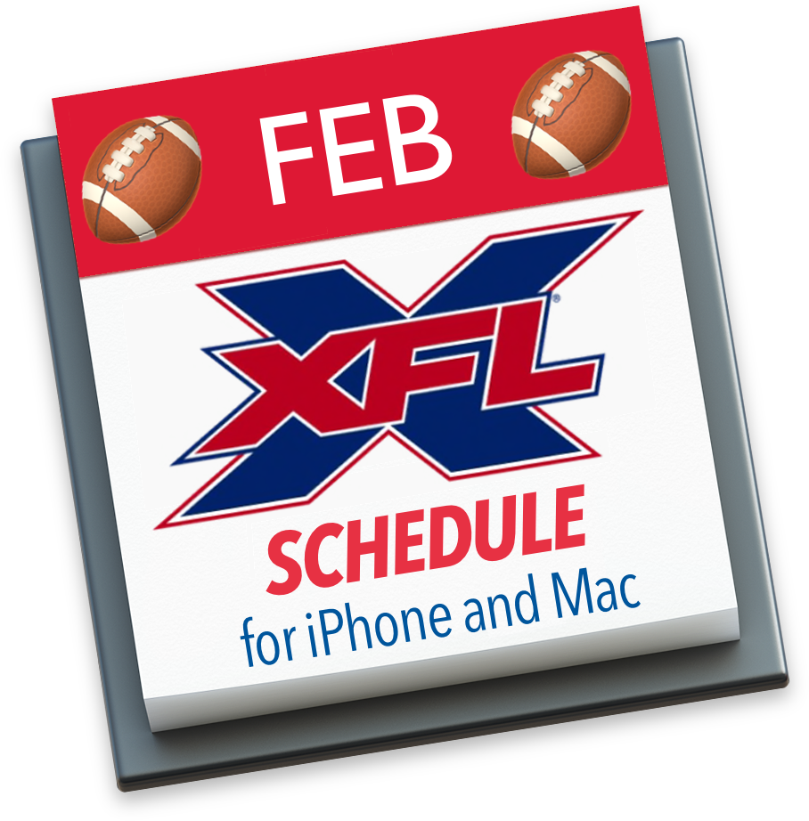 XFL calendar for iPhone, iPad, Mac, and Google Calendar