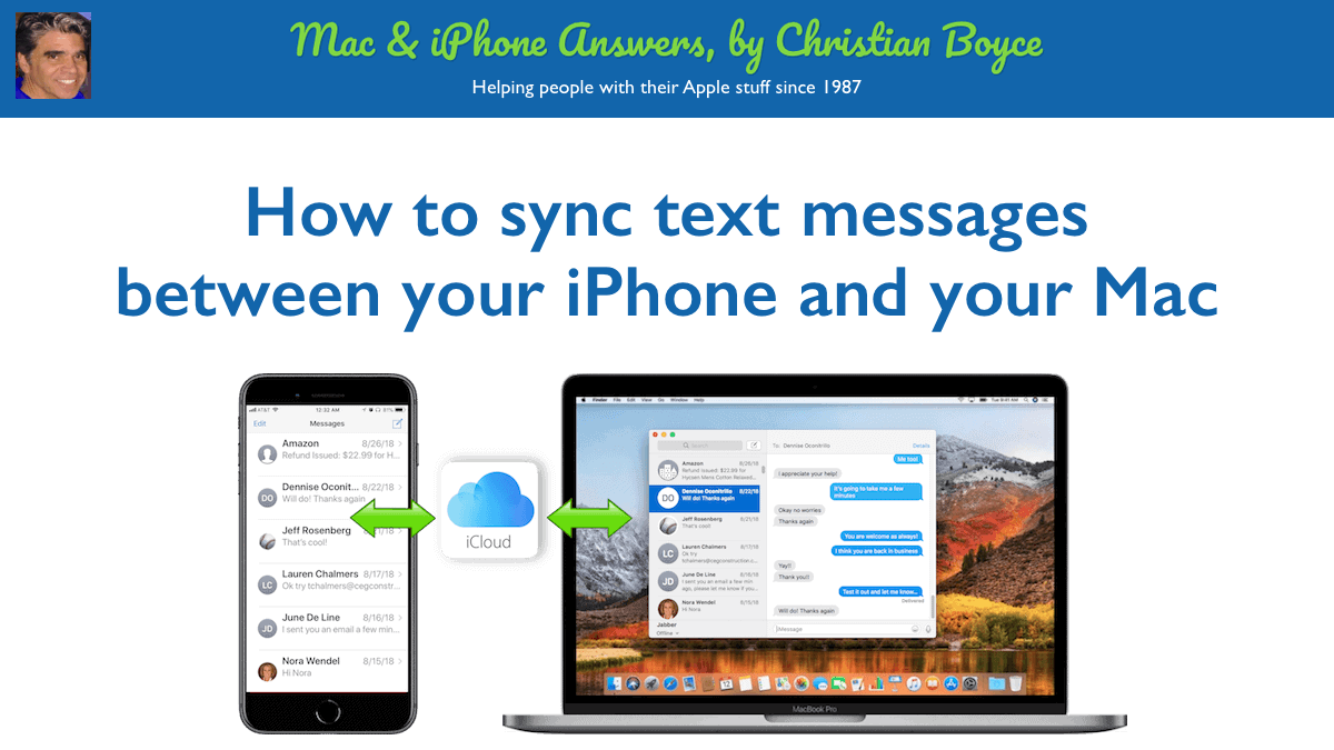 get phone synced with mac for sending messages